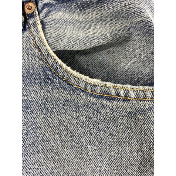 Levis 517 Jeans Mens 33 x 29 Bootcut Medium Wash Denim Casual Grunge Holes - Picture 10 of 16